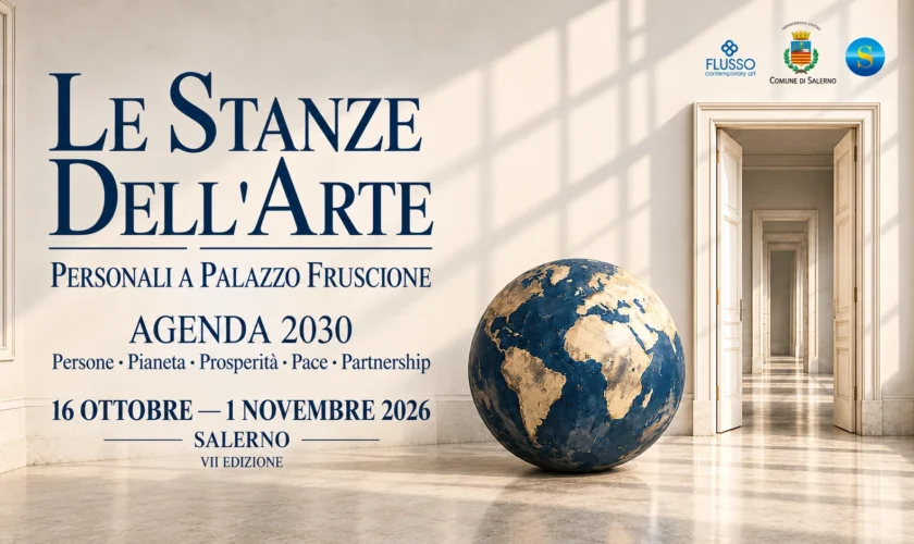 Locandina Le Stanze dell’Arte 2026 a Palazzo Fruscione a Salerno