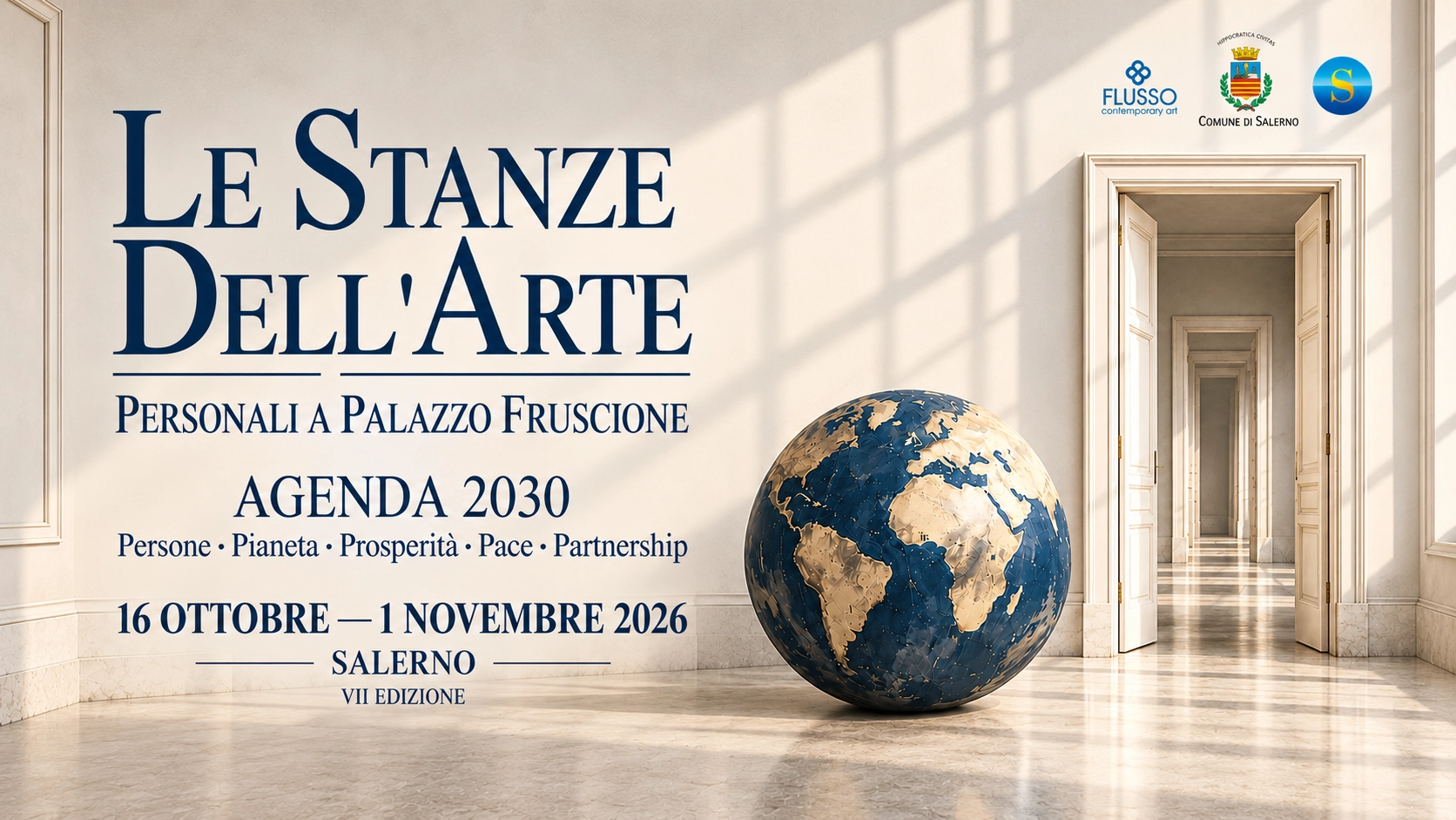 Locandina Le Stanze dell’Arte 2026 a Palazzo Fruscione a Salerno